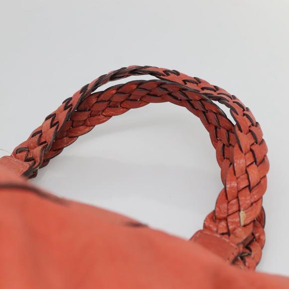 GUCCI Bamboo Tote Bag Leather Red Silver 232947 Auth 139547